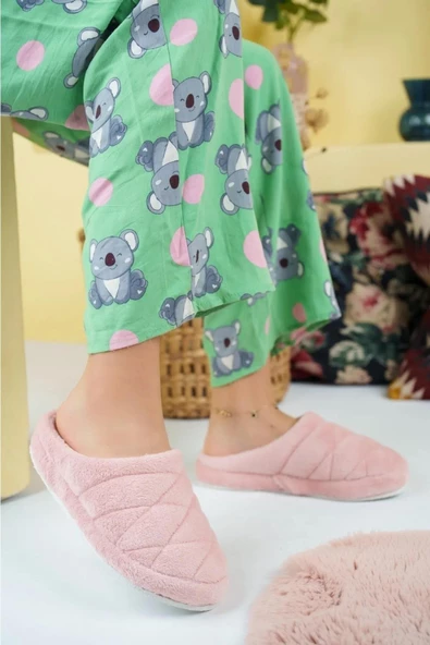 Walkenzo 2476 Kadın Pofuduk Tüylü Ev-Halı Terliği - Resim 4