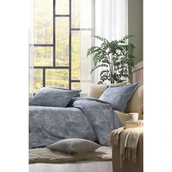 Özdilek Çift Kişilik Ranforce Nevresim Takımı Flor Espiral Mavi ürün görseli