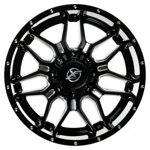 EMR-222-02 12.0×20-6×139.7 ET-44 110 Glossy Black+Milling Jant 4 adet - 2