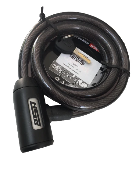 BİSİKLET ÇELİK HALAT KİLİT 15x1500 SİYAH A+++KALİTE KİLİT 1,5 MT