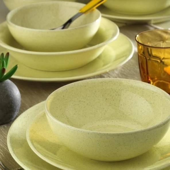 Kütahya Porselen Naturaceram Harlek Granül 24 Parça 6 Kişilik Yemek Takımı