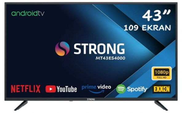 Strong MT43ES4000 43" 109 Ekran Uydu Alıcılı Full HD Android Smart LED TV
