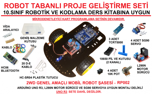 Robot Tabanlı Proje Geliştirme Seti - Arduino Robotik Kodlama - Resim 2