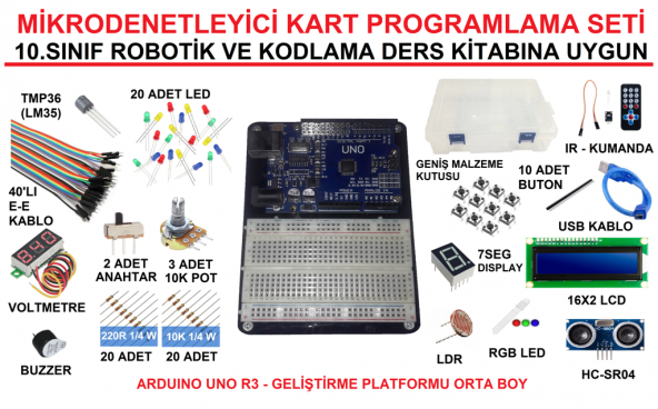 Mikrodenetleyici Kart Programlama Seti - Arduino Robotik Kodlama - Resim 2