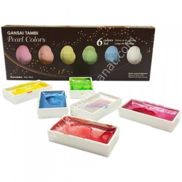 Zig Kuretake Gansai Tambi Metalik-  6 Renk MC20PC/6V - Resim 3