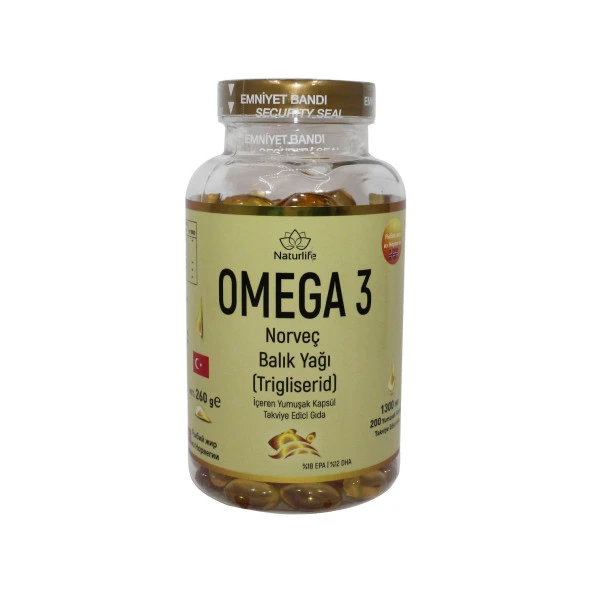 Naturlife Omega 3 Norveç Balık Yağı 200 Kapsül 8682214038073