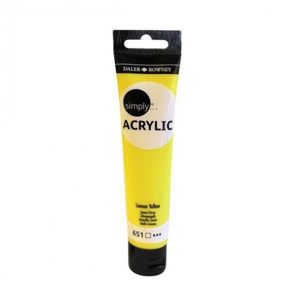 Daler Rowney Simply Acrylic Tüp 75 ml 651 Lemon Yellow ürün görseli 1