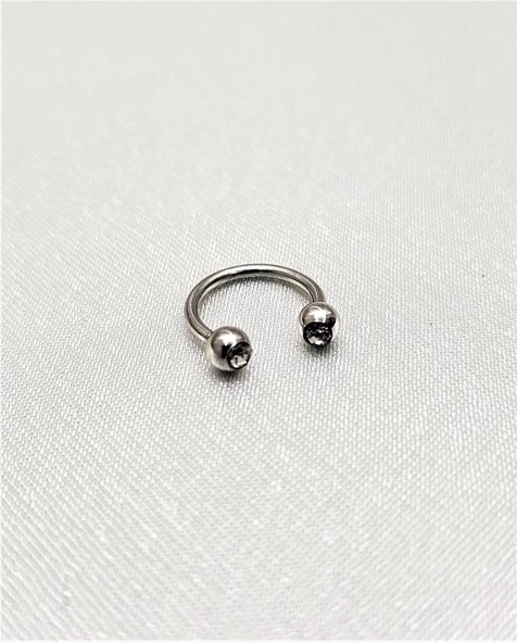 316L CERRAHİ ÇELİK 8 MM TAŞLI DİŞ, DUDAK, KIKIRDAK, TRAGUS, KAŞ, KULAK SMİLEY PİERCİNG-0VP146 - 5