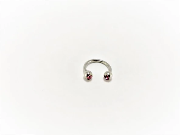 316L CERRAHİ ÇELİK 8 MM TAŞLI DİŞ, DUDAK, KIKIRDAK, TRAGUS, KAŞ, KULAK SMİLEY PİERCİNG-0VP146 - 2