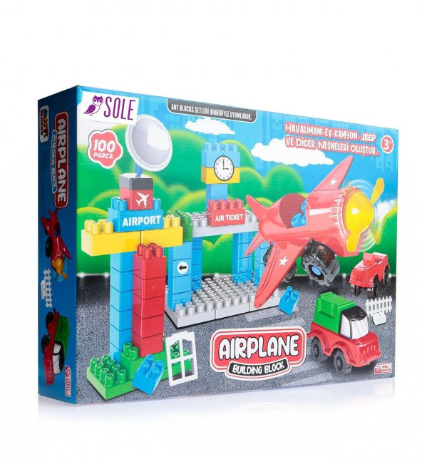 100 Parçalı, Havalimanı- Ev- Kamyon- Jeep ve Fazlası için Block Yapı Seti - 5