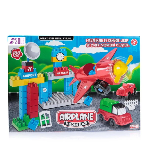 100 Parçalı, Havalimanı- Ev- Kamyon- Jeep ve Fazlası için Block Yapı Seti - 3