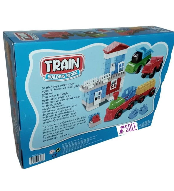 100 Parçalı, Tren Garı- Ev- Kamyon- Jeep ve Fazlası için Block Yapı Seti - 4