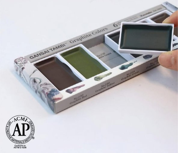 Zig Gansai Tambi Graphite Colors Sulu Boya Seti 6 Renk - Resim 2