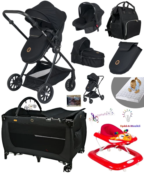 Baby Home 10 In 1 Yeni Doğan Full Set 1010 Travel Sistem Bebek Arabası 560 Oyun Parkı Beşik Geyik Yürüteç Bebek Yürüteci - 3