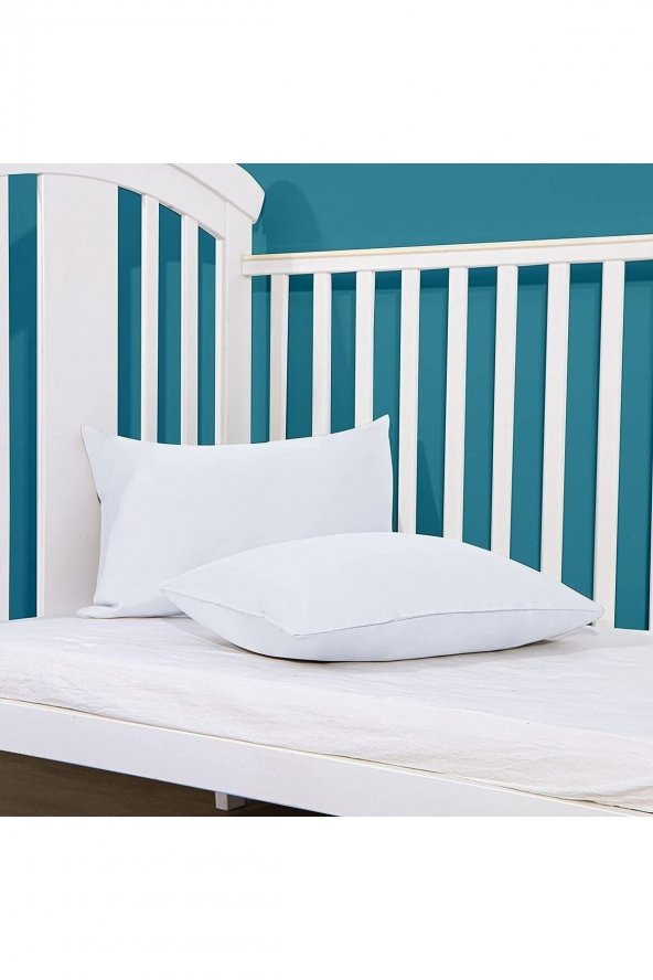 2li Set Beyaz Bebek Yastık Kılıfı 35x45 100 Pamuklu Kapaklı - 3