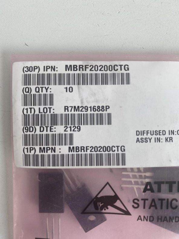 Onsemi MBRF20200CTG Schottky Diyot 10 Adet - 3