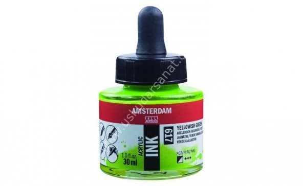 Amsterdam Sıvı Akrilik Mürekkep 30ml 617 Yellowish Green ürün görseli 1