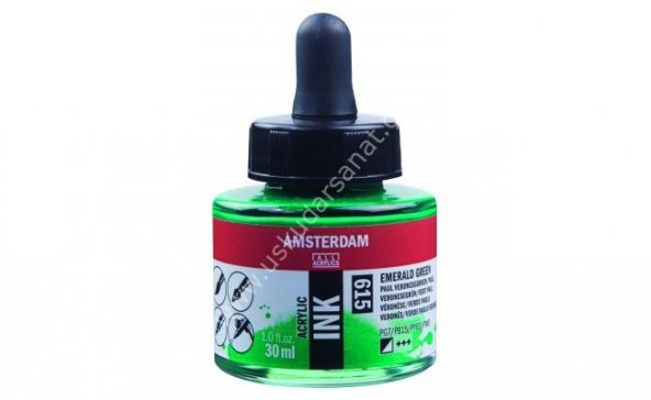 Amsterdam Sıvı Akrilik Mürekkep 30ml 615 Emerald Green ürün görseli 1
