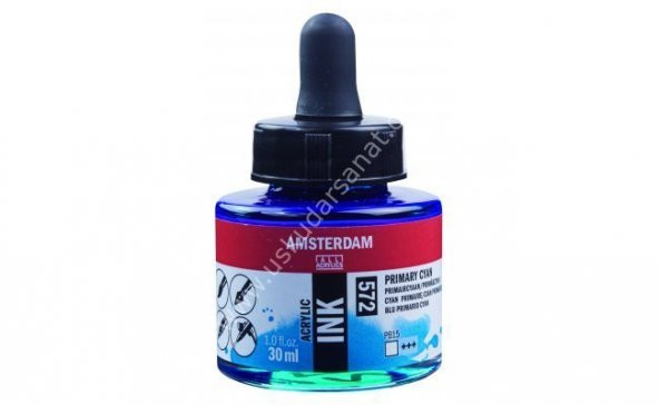 Amsterdam Sıvı Akrilik Mürekkep 30ml 572 Primary Cyan ürün görseli 1