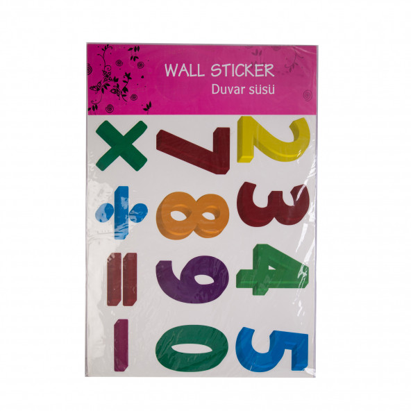 XFG060 DUVAR SÜSÜ (STİCKER) RAKAMLI DESEN PVC 48X33X0,5CM - 8
