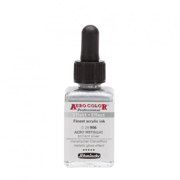Schmincke Aerocolor Professional Akrilik 28ml şişe 906 Metallic bril. Silver ürün görseli 1
