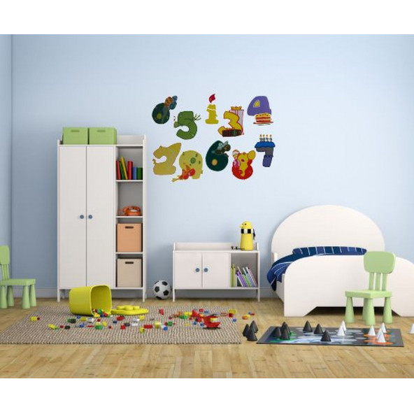 XFG062 DUVAR SÜSÜ (STİCKER) RENKLİ RAKAMLI PVC 48X33X0,5CM