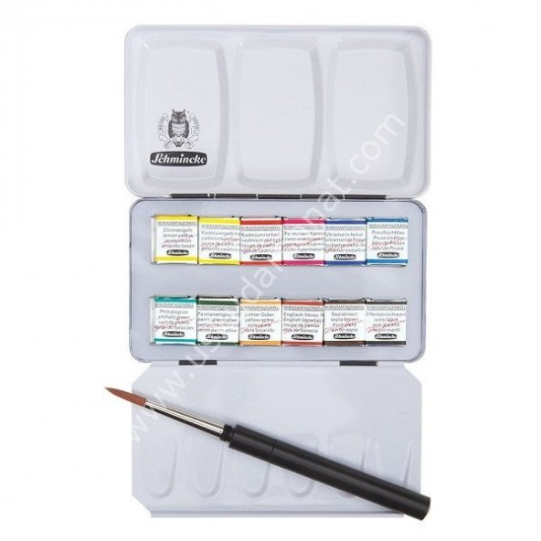 Horadam Aquarell 74012 Metal kutu Suluboya Set 12x1/2 Pans