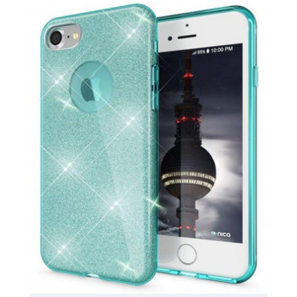 Apple iphone 7/8 için Simli Parlayan Slikon Kılıf - 4
