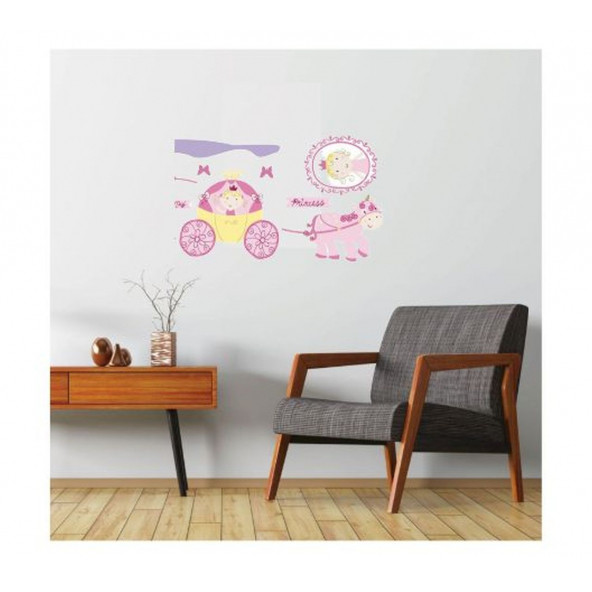 XFG114 DUVAR SÜSÜ (STİCKER) PRENSES DESENLİ PVC 70X50X0,5CM - 4