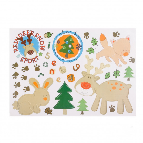 XFG115 DUVAR SÜSÜ (STİCKER) ORMANLI DESENLİ PVC 48X33X0,5CM - 2