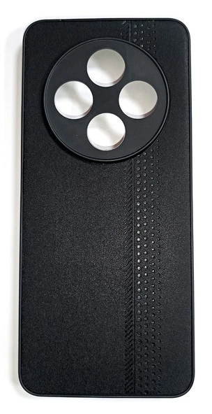 Xiaomi Redmi 14C Uyumlu Deri Görünümlü Yumuşak Süet Kılıf Siyah ürün görseli 1