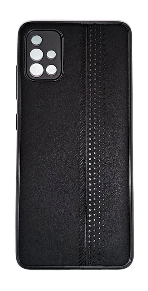 Samsung Galaxy A51 Uyumlu Deri Görünümlü Yumuşak Ve Esnek Süet Kılıf Siyah ürün görseli 1