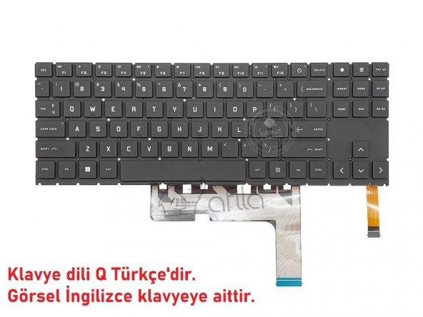 Hp Omen 15-EK1016NT Notebook Klavye Siyah TR RGB ışıklı