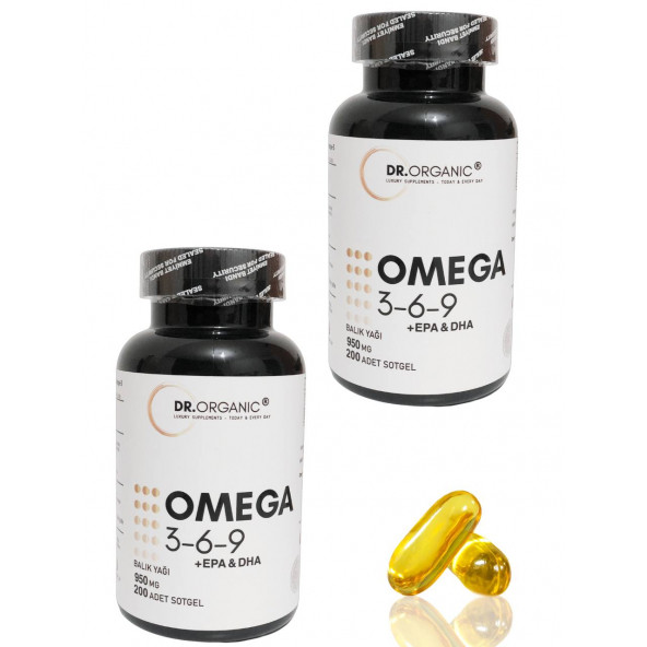 Dr. Organic Omega 3 6 9 + EPA & DHA 2X200 kapsül