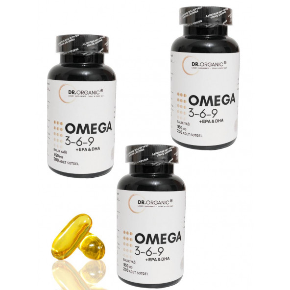 Dr. Organic Omega 3 6 9 + EPA & DHA 3X200 kapsül
