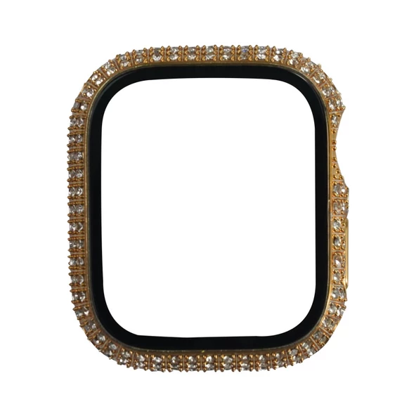 Apple Watch 7 45mm Zore Watch Gard 24 Kenarları Taşlı Sert PC Koruyucu - 7