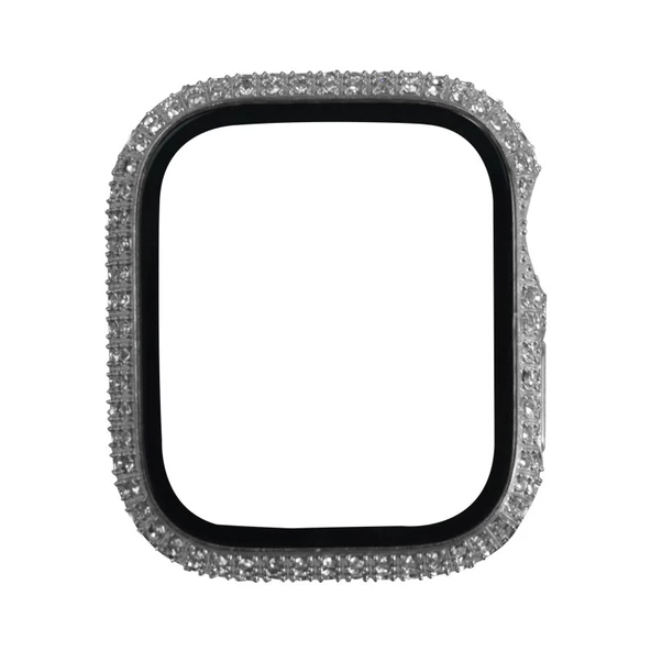Apple Watch 7 41mm Zore Watch Gard 24 Kenarları Taşlı Sert PC Koruyucu - 5