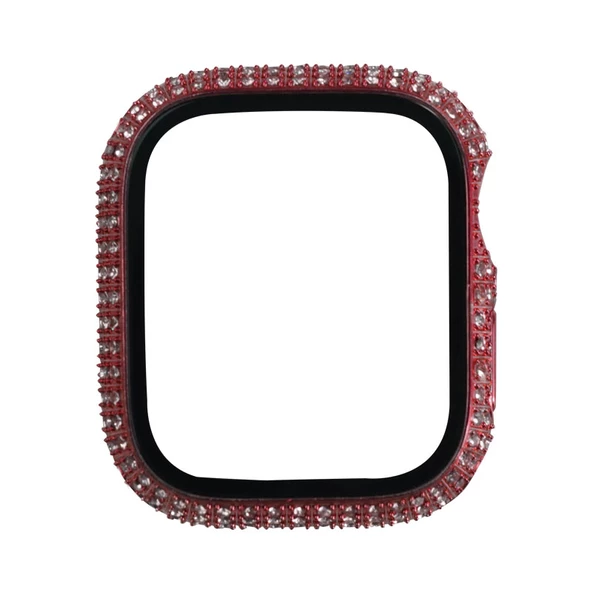 Apple Watch 7 41mm Zore Watch Gard 24 Kenarları Taşlı Sert PC Koruyucu - 6