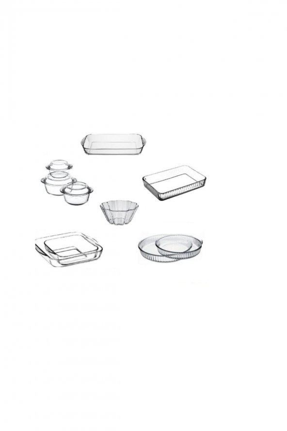 Paşabahçe borcam tencere ve tepsi seti - 10 parça borcam çeyiz seti takımı ürün görseli 1