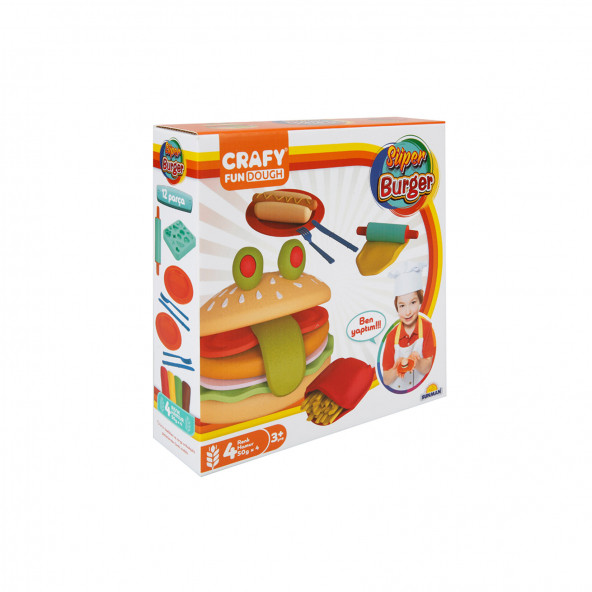 Sunman Crafy Süper Hamburger Oyun Hamuru Seti 200 gr