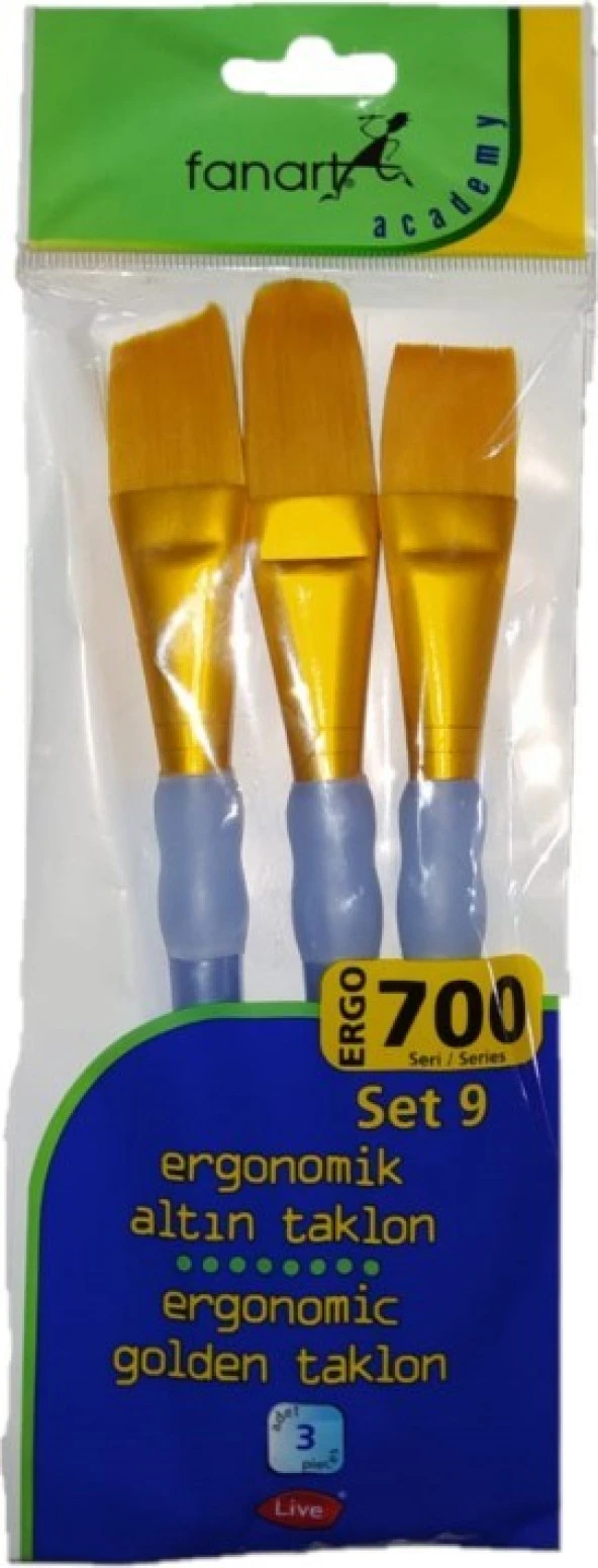 Fanart 700 Serisi Ergonomik Altın Taklon Set-9 3lü