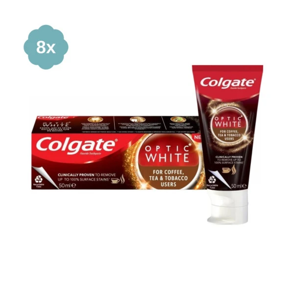 Colgate Optic White Kahve Çay Ve Tütün Kullanıcıları Için Diş Macunu 4x 50 Ml 4 lü paket - 4
