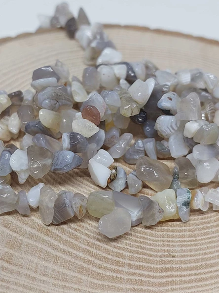 Delikli Botswana Akik Taşı Mini Boy 50 adet - Resim 2