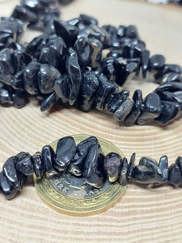 Delikli Turmalin Taşı Siyah Mini Boy 50 adet