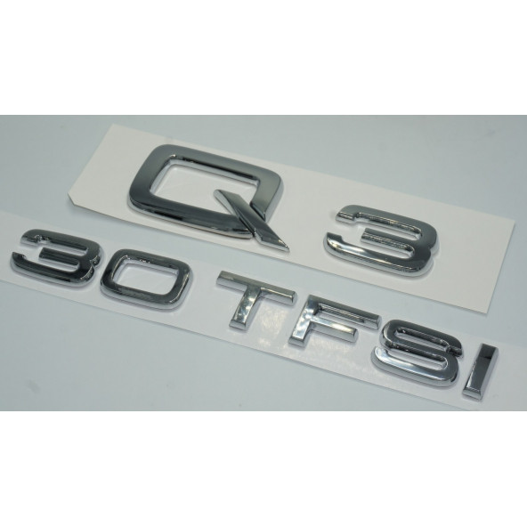 Audi Q3 30 TFSi Krom ABS 3M 3D Bagaj Yazı Logo Orjinal Ürün - 2