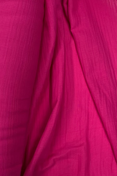 Çok Amaçlı Müslin Pamuklu Bebek Örtü ve Battaniye Kumaşı Müslin Bez Fuşya 73 - 2