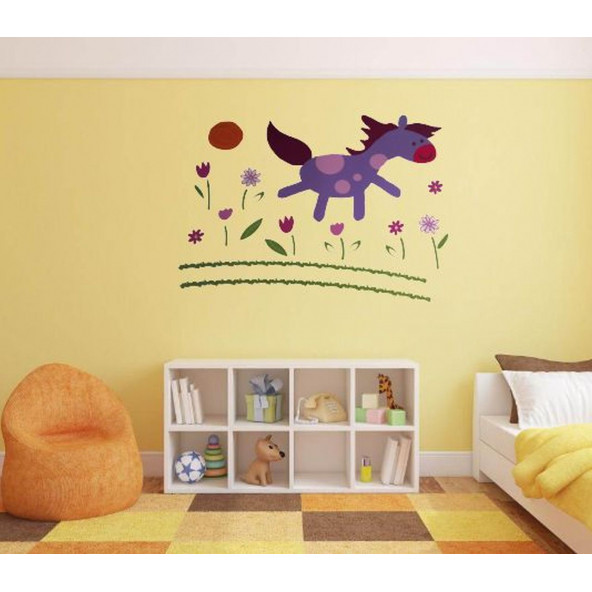 XFG124 DUVAR SÜSÜ (STİCKER) KÜÇÜK AT DESENLİ PVC 70X50X0,5CM - 3