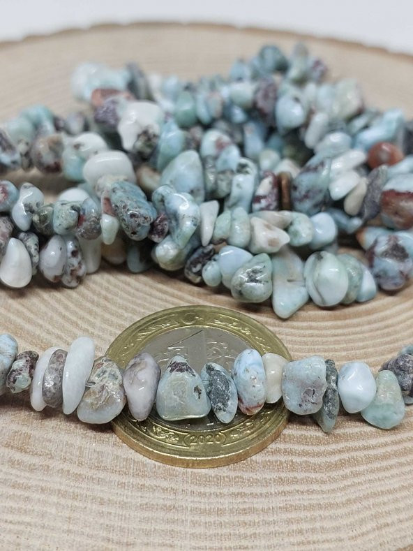 Delikli Larimar Taşı Mini Boy 50 adet