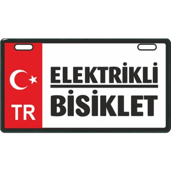 Kırmızı Elektrikli Bisiklet E-Bike Plakalık