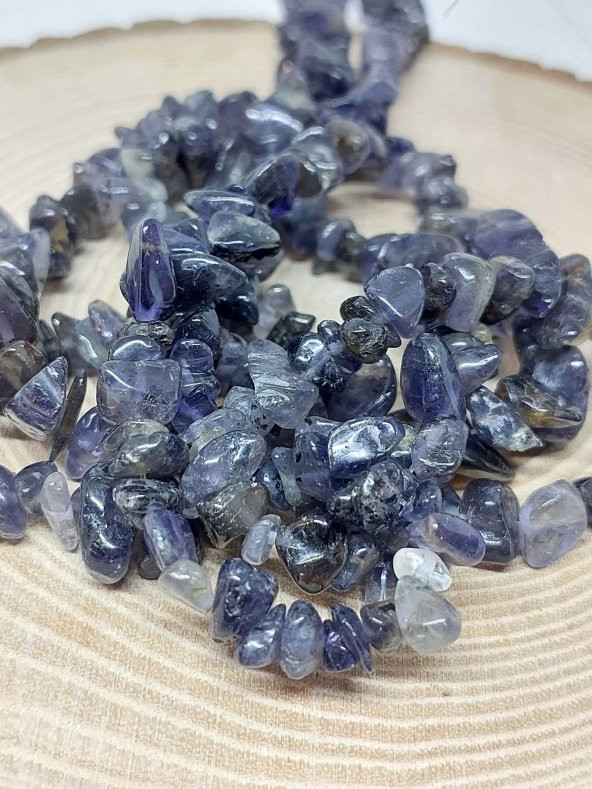 Delikli Su Safiri (İyolit) Taşı Mini Boy 50 adet - 2